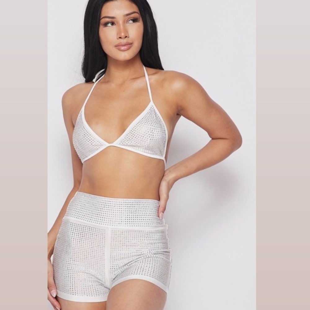 Rhinestone 2piece exotic swimwear